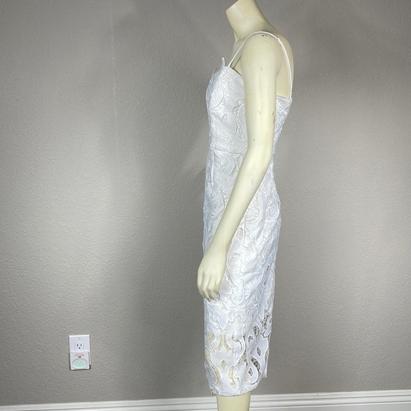 NWT Bardot Lina White Lace Midi Sheath Bridal Cocktail Party Dress Sz 6 - Picture 4 of 11
